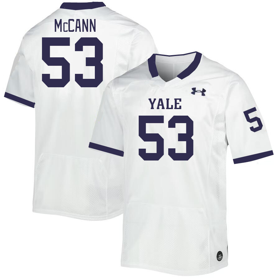 Men-Youth #53 Ryan McCann Yale Bulldogs 2023 College Football Jerseys Stitched Sale-White